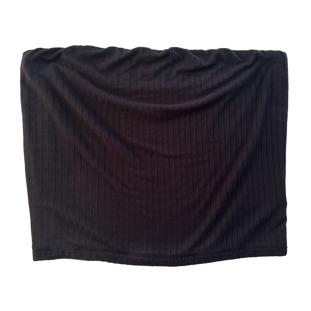 American Eagle Tube Top Women's Large‎ Black Ribbed Strapless Y2K Bandeau